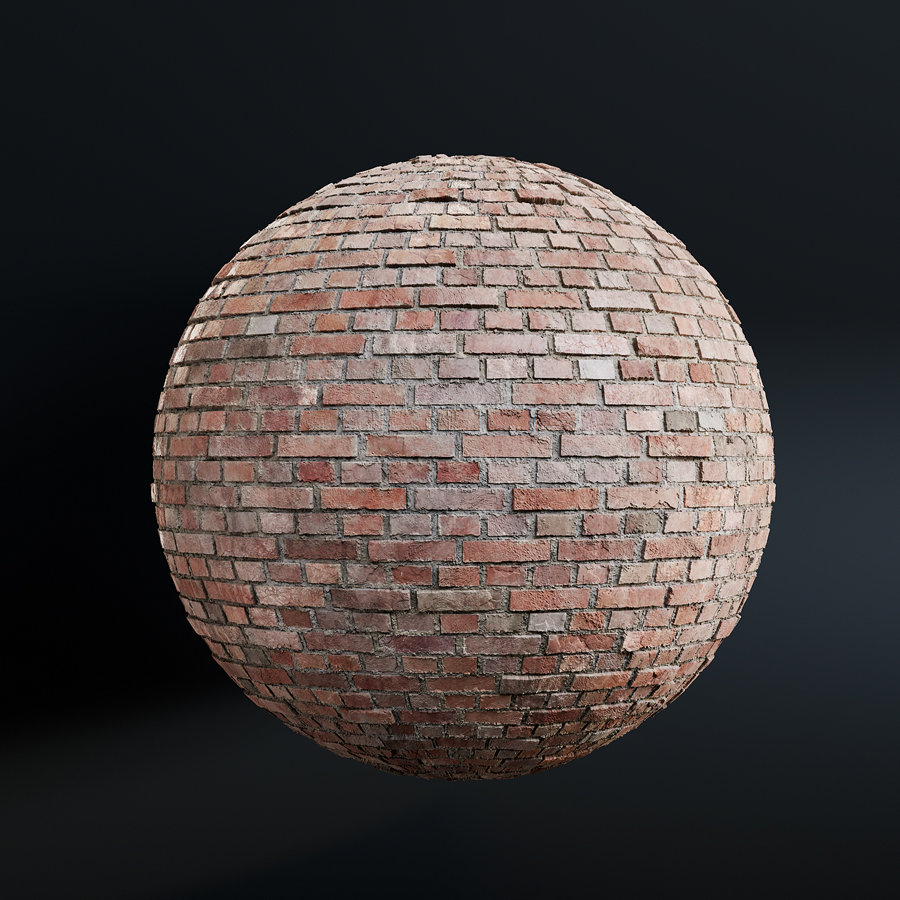 High-resolution red brick texture with a classic rustic appearance, featuring weathered and uneven surfaces ideal for architectural design, 3D modeling, and graphic design projects. This seamless brick pattern showcases realistic color variations and intricate details, perfect for creating authentic and visually appealing backgrounds or wall surfaces in archviz projects.