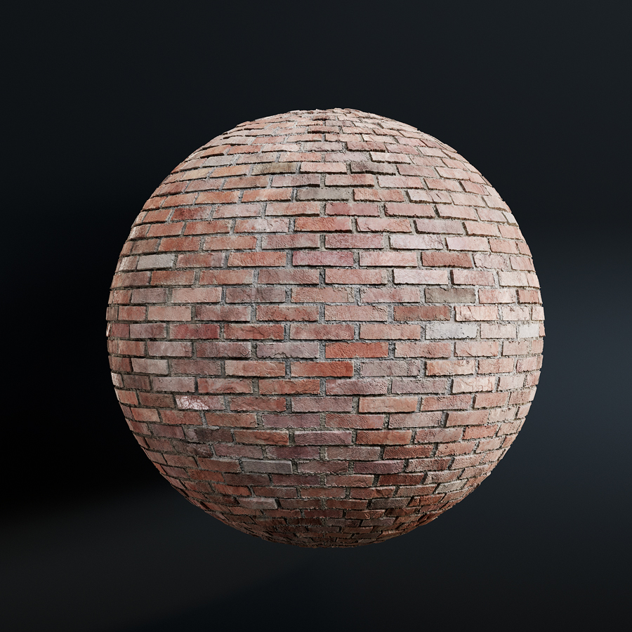 High-resolution red brick texture with a classic rustic appearance, featuring weathered and uneven surfaces ideal for architectural design, 3D modeling, and graphic design projects. This seamless brick pattern showcases realistic color variations and intricate details, perfect for creating authentic and visually appealing backgrounds or wall surfaces in archviz projects.