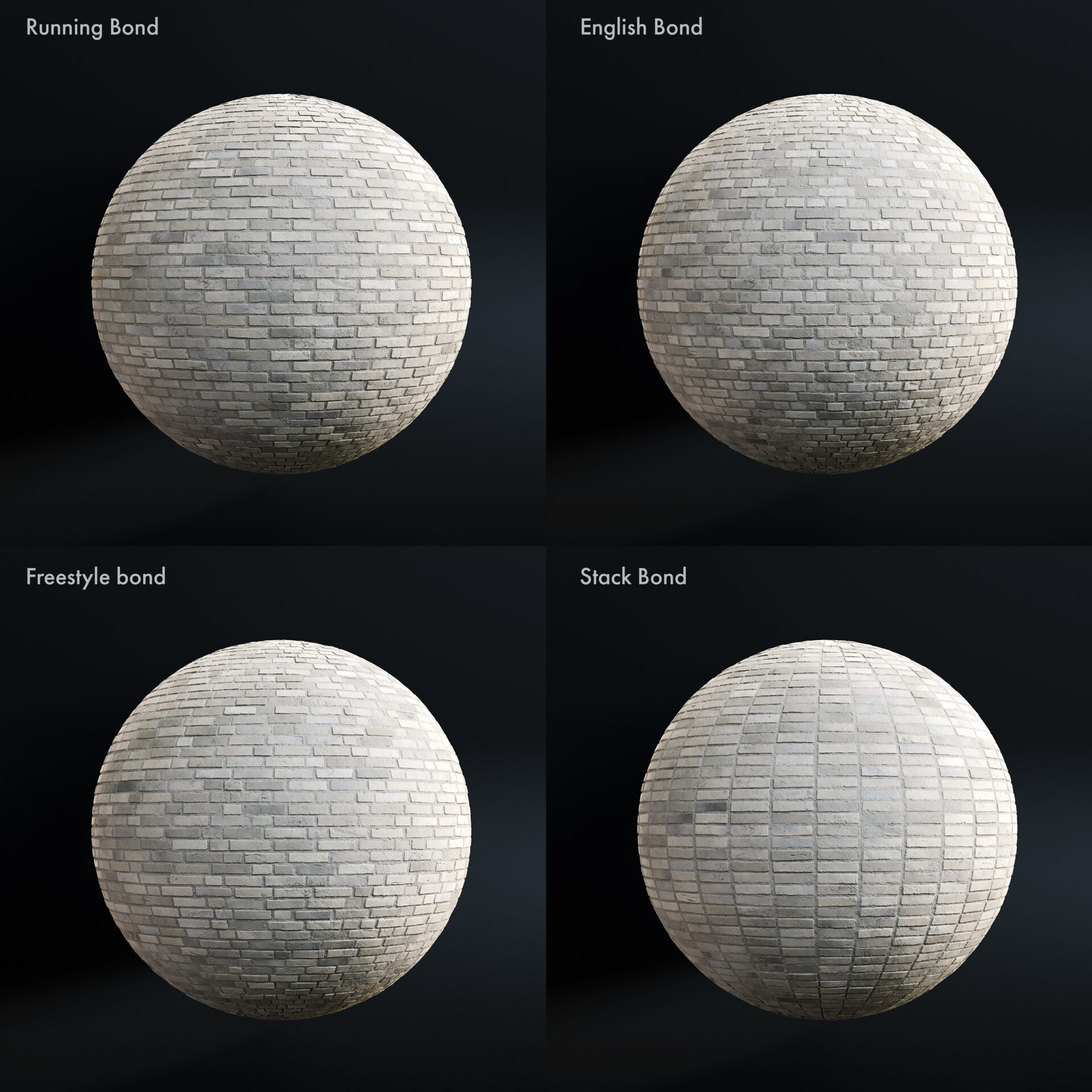 Standard aged Brick - white-grey