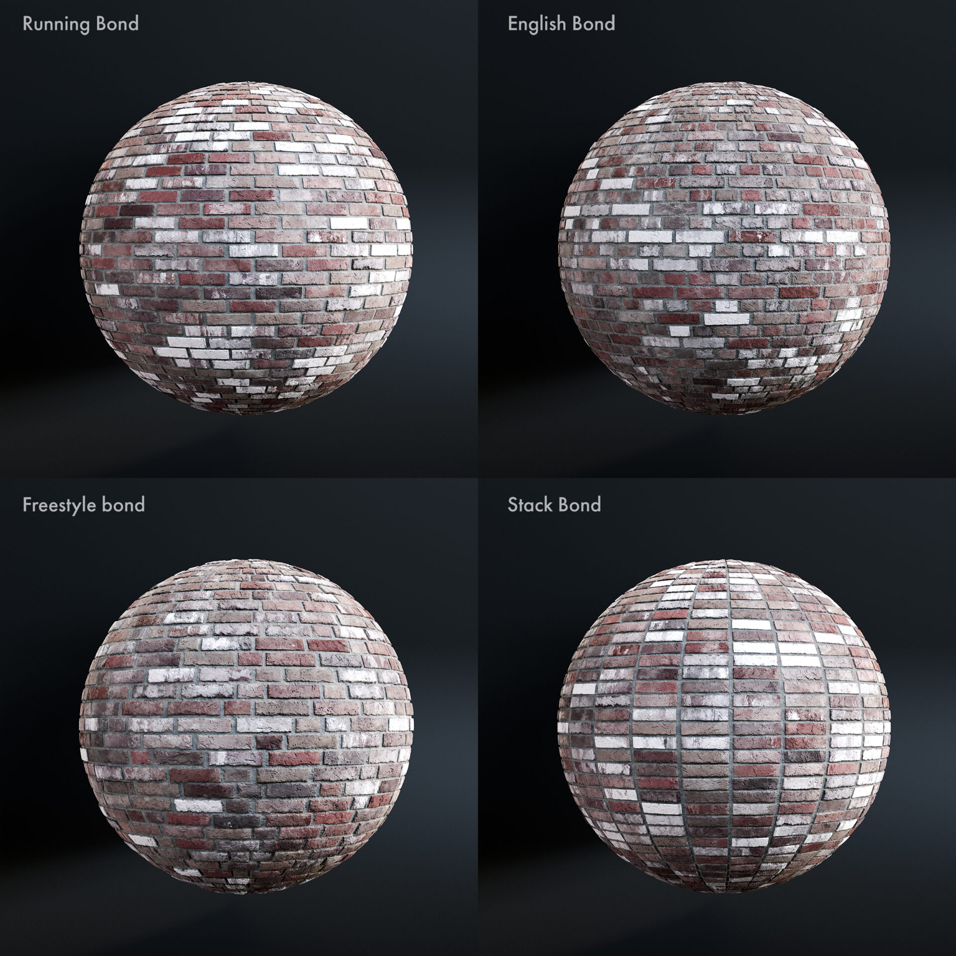 White Stained Brick - maroon