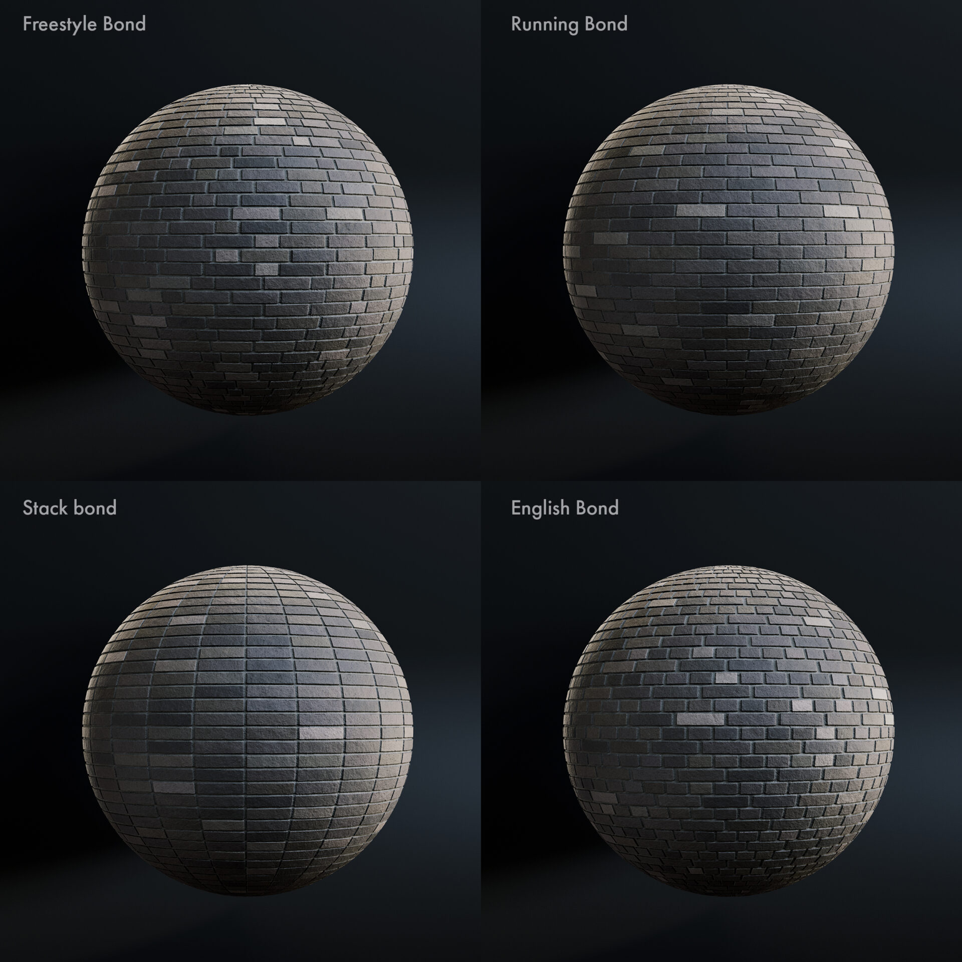 plain brick - dark -bonds