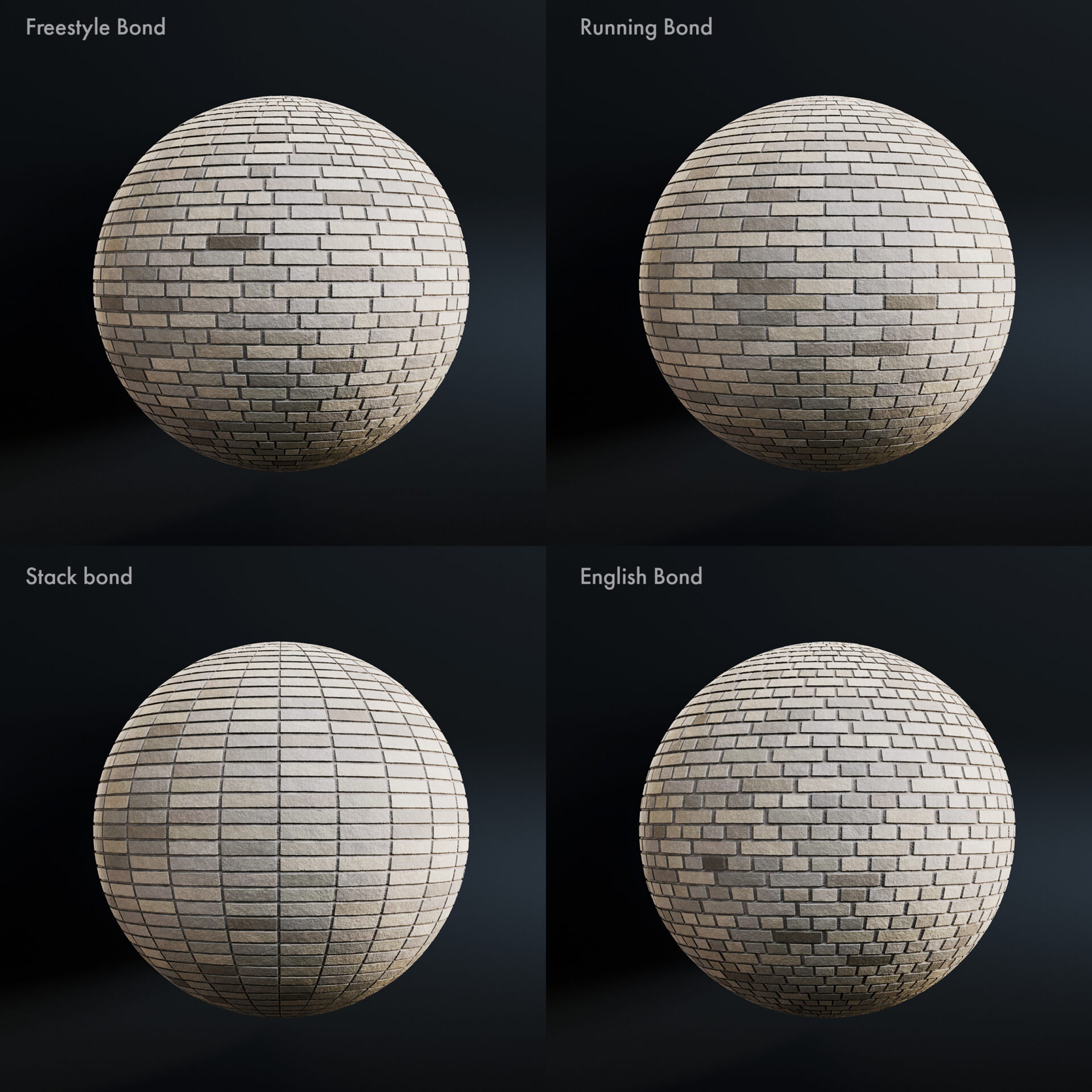 plain brick - grey -bonds