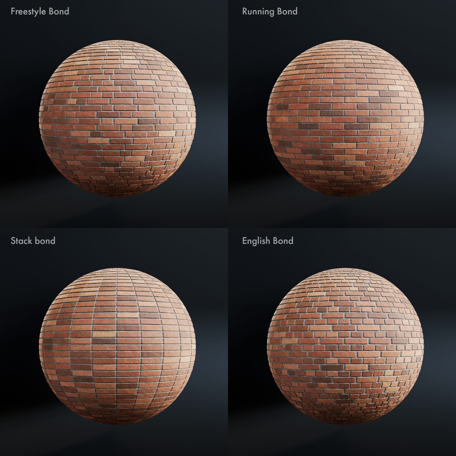 plain brick - red - bonds
